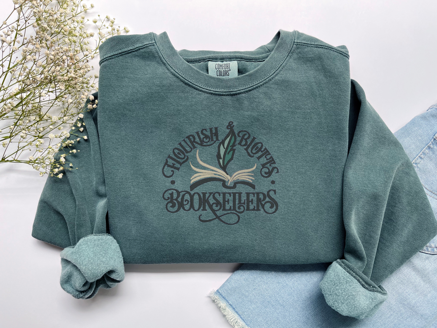 PRE-ORDER Flourish & Blotts Crew - Blue Spruce